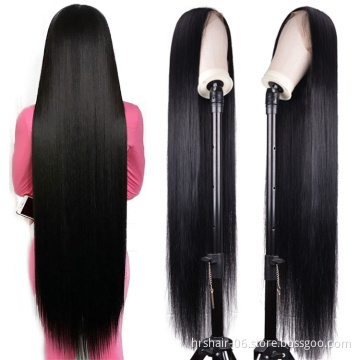 Straight 13x4 Transparent Swiss Lace Frontal Wigs Braid Transparent Lace Front Wigs for Black Women Human Hair Wigs Vendor